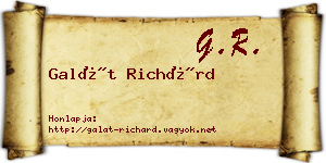 Galát Richárd névjegykártya